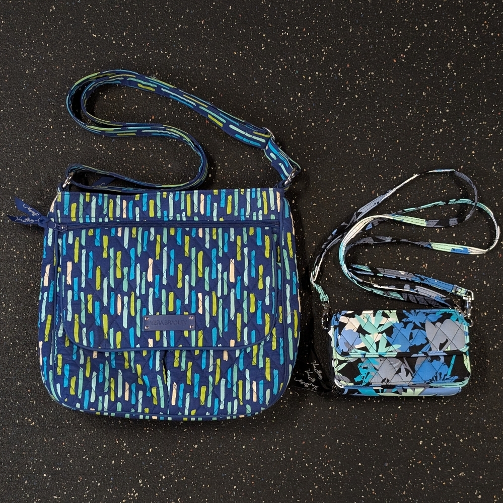Vera Bradley Crossbody Wallet Bags Lot Of 2